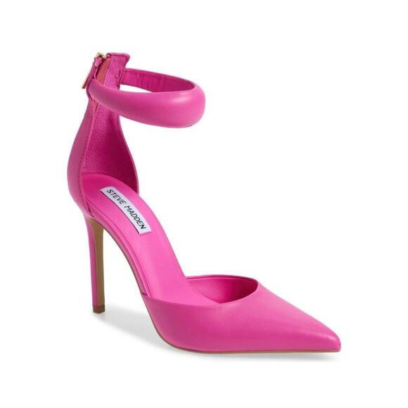 Steve Madden Shoes - Steve Madden Ele Puff Ankle Strap Barbie Pink Bubblegum Heels New Size 6 Pointed